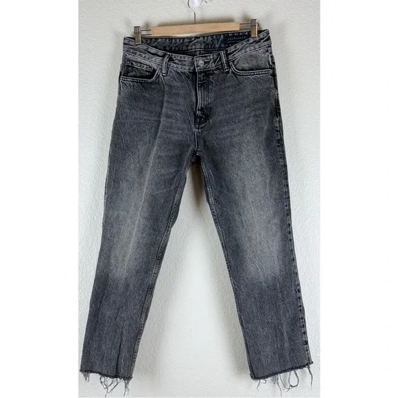 All Saints Women's Mast  Straight Leg Cropped Raw Hem Jeans, size 31 - Picture 4 of 7